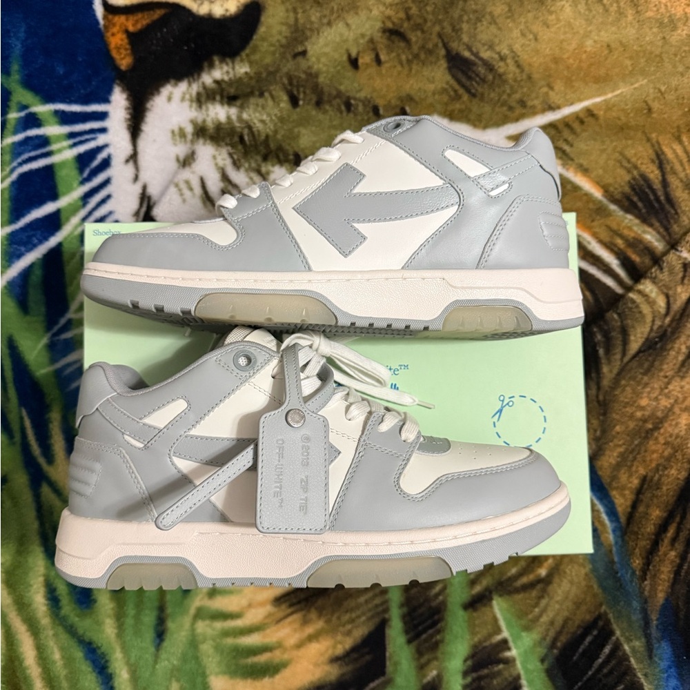 Off-White Gray and White Sneakers